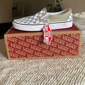 Light green checkered vans